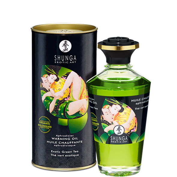 массажное масло со вкусом "зеленый чай" shunga aphrodisiac warming oil