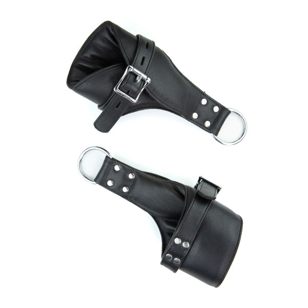 Подвесные наручники "Дьявольский ловец" из натуральной кожи