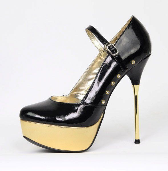 Черно-золотая обувь