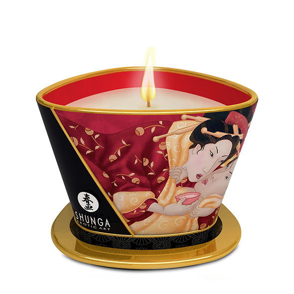 массажная арома свеча massage candle strawberry клубничное вино