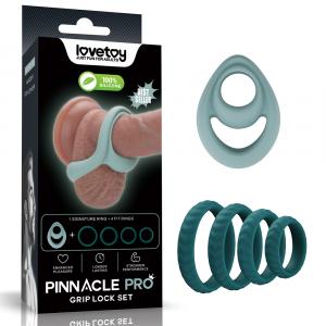 набор эрекционных колец со спиральной фиксацией на стволе "pinnacle pro grip lock set", lovetoy