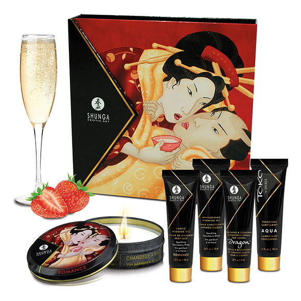 набор лубрикантов geishas secret kit sparkling strawberry wine