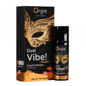 жидкий вибратор c эффектом покалывания "dual vibe! kissable sex on the beach", orgie
