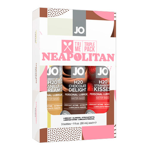 набор съедобных лубрикантов jo - tri me triple pack neapolitan