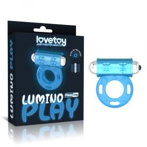 светящееся эрекционное кольцо с вибрацией "lumino play vibrating penis ring", lovetoy