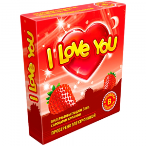 презервативы i love you № 3 с ароматом "клубника"
