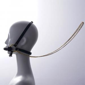 Кляп-бондаж Adjustable Leather Head Restraint Harness Mouth Gag With Leash