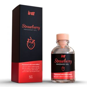 массажное масло (гель) с согревающим эффектом с ароматом клубники "strawberry massage gel", intt