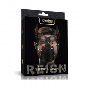 Маска для ролевых БДСМ-игр со съёмным намордником "Rebellion Reign Howl Pup Mask", Lovetoy