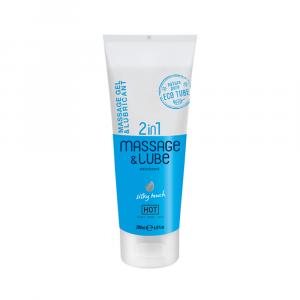 лубрикант на водной основе и массажный гель 2 в 1 "massage & glide gel 2in1 silky touch", hot