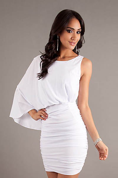белое коктейльное платье