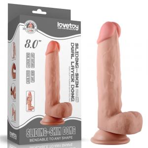фаллоимитатор на присоске "8 sliding skin", lovetoy