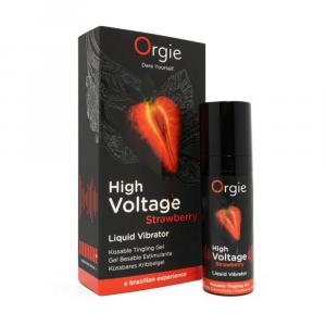 жидкий вибратор "high voltage strawberry", orgie