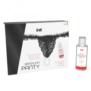 лубрикант с клубничным ароматом и эротическое белье "brazilian panty", intt