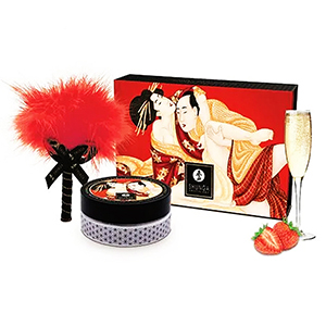 пудра для тела массажная shunga kissable massage powder sparkling клубничное вино