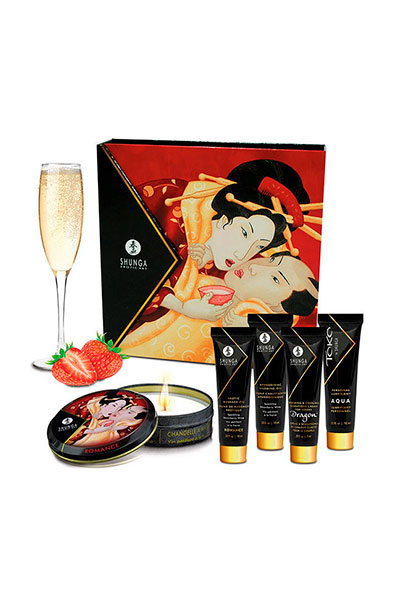 набор лубрикантов geishas secret kit sparkling strawberry wine
