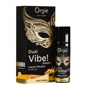 жидкий вибратор c эффектом покалывания "dual vibe! kissable pina colada", orgie
