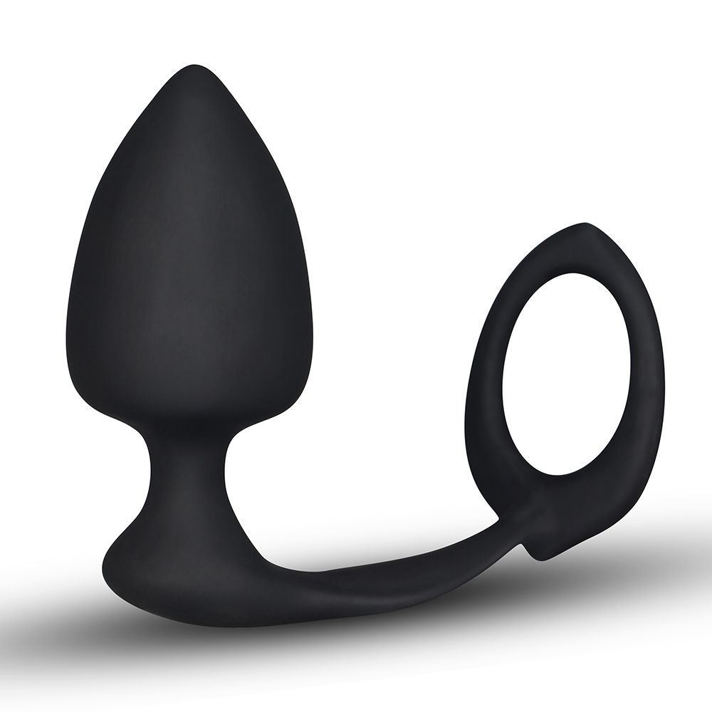 втулка с эрекционным кольцом "combo threat cockring plug" от love toy