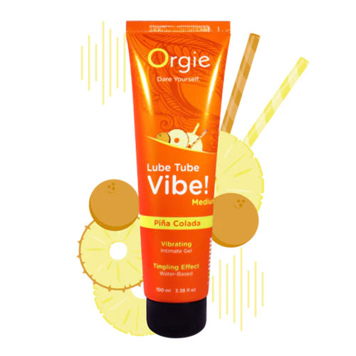 возбуждающая смазка со вкусом "пина колада" orgie lube tube vibe! - medium