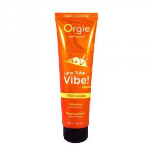 жидкий вибратор со вкусом пина колада "lube tube vibe! - medium", orgie
