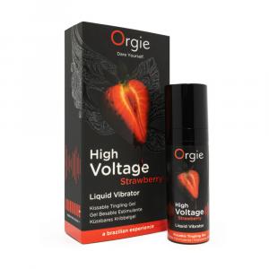 жидкий вибратор "high voltage strawberry", orgie