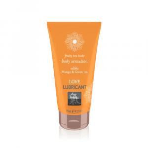 съедобная смазка на водной основе со вкусом манго и зеленого чая "love lubricant edible edible mango & green tea", shiatsu