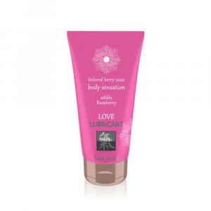 съедобная смазка на водной основе со вкусом малины "love lubricant edible raspberry", shiatsu 