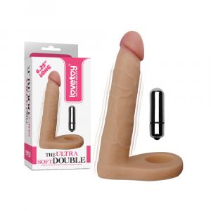 насадка на член для двойного проникновения с вибрацией "vibro double 2", lovetoy