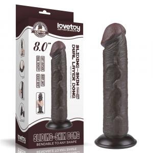 реалистичный фаллоимитатор на присоске "dual layer dong 5", lovetoy