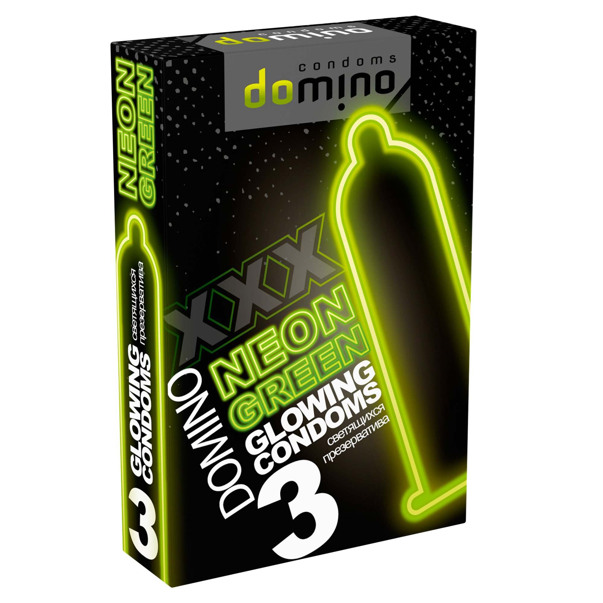 domino neon green светящиеся в темноте презервативы