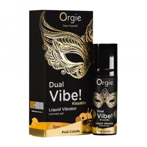 жидкий вибратор dual vibe! kissable pinã colada с коктейлем пина колада