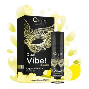 жидкий вибратор dual vibe! lemon gin and tonic со вкусом джин тоника с лимоном