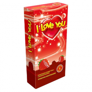 презервативы i love you № 12 с ароматом "клубника"