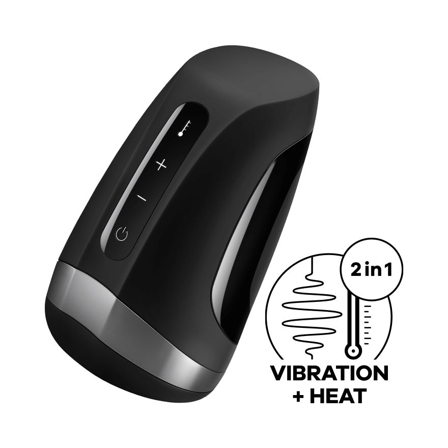 мастурбатор satisfyer men heat vibration с функцией нагрева