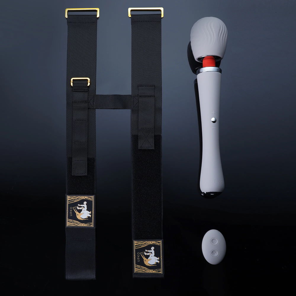 Вибратор с ремешками для крепления на ногу Remote-control Wand Vibrator&Thigh Harness Combo