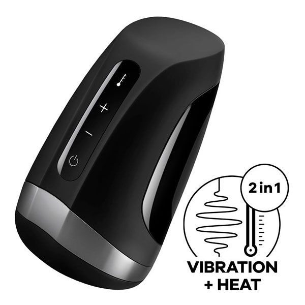 мастурбатор satisfyer men heat vibration с функцией нагрева